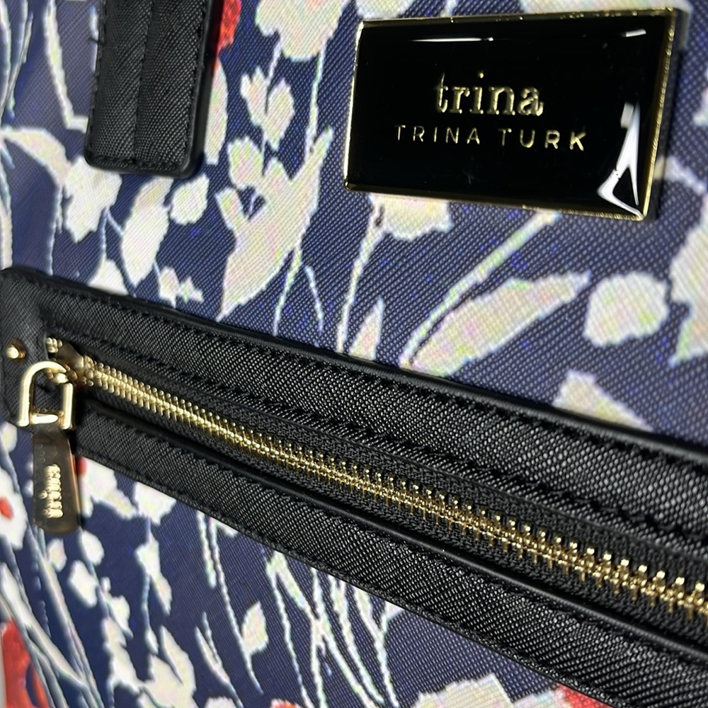 Trina Turk Floral Women's Tote Bag Large 18” x 13” Jardin De Paris - Picture 3 of 12